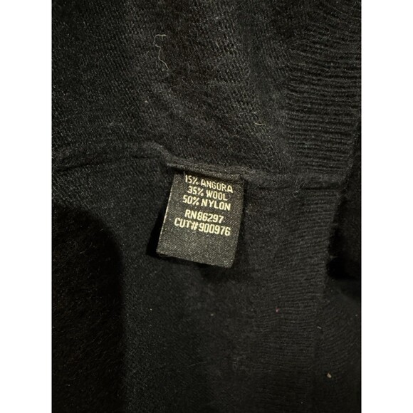 BCBG Max Azria Sweater Cardigan Angora Wool Blend Black Long Size Small - Picture 5 of 6